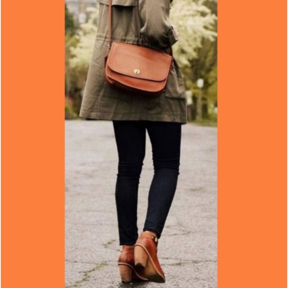NEW! Vegan Leather Crossbody Purse Bag British Tan Brown - Picture 5 of 17